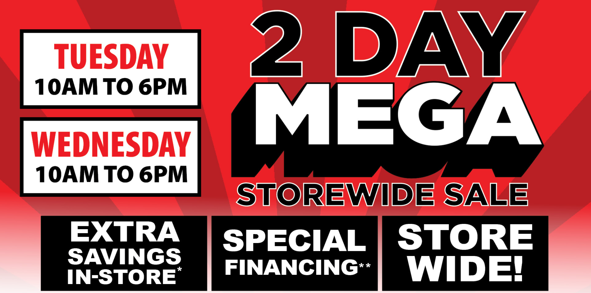 2 Day Mega Storewide Home Page