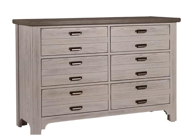 741 LMCO Home Bungalow Home Double Dresser – 6 Drawer Dover Grey/Folkstone Dressers Customizable