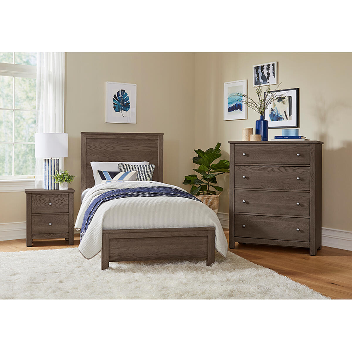 11 Fundamentals Grey Panel Bed Twin Beds Customizable 6