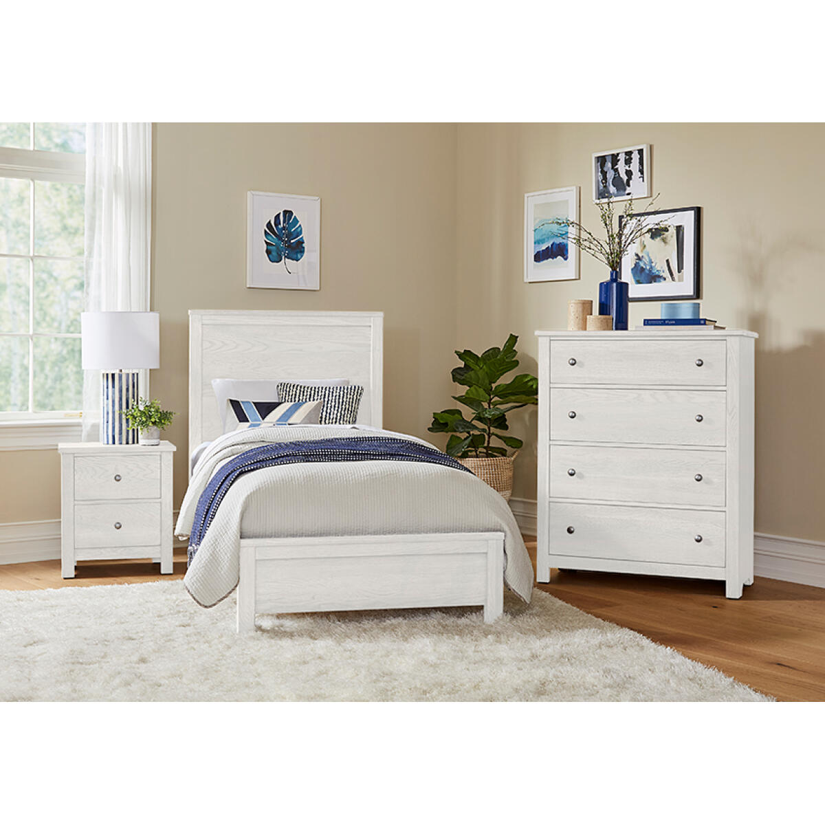 16 Fundamentals White Panel Bed Twin Beds Customizable 6