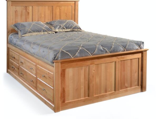 Queen or King- 6 Drawer Pedestal Bed Beds Archbold Furniture