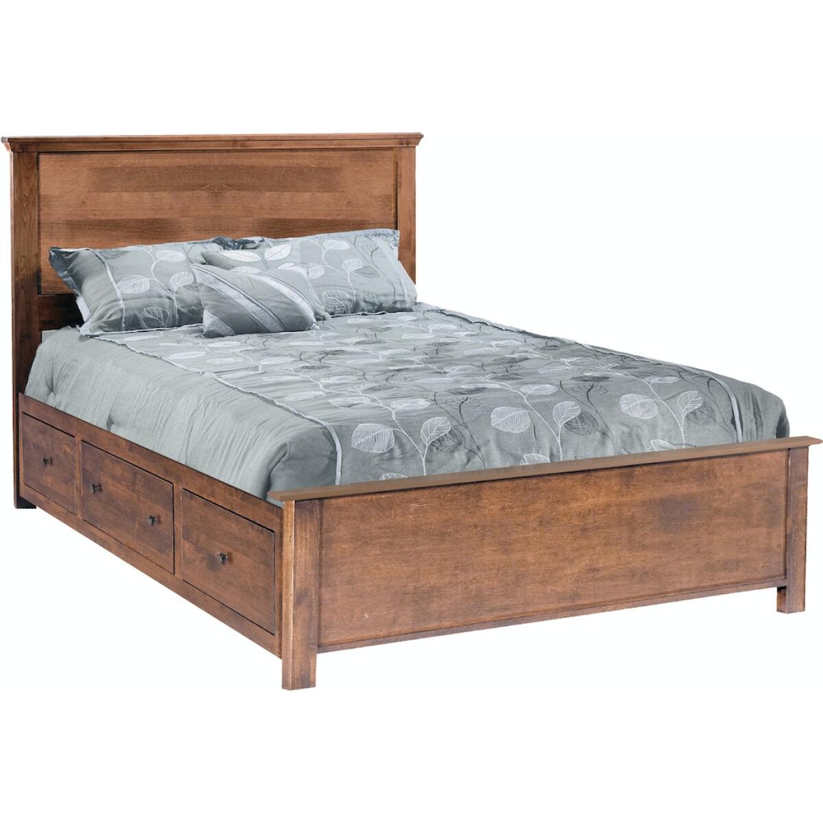 King Solid Plank Elevated Storage Footboard Bed Beds Archbold Furniture 4