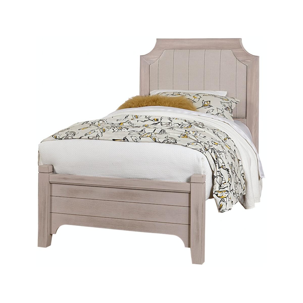 741 Bungalow Home Upholstered Bed Twin Dover Grey Two Tone Beds Customizable 6