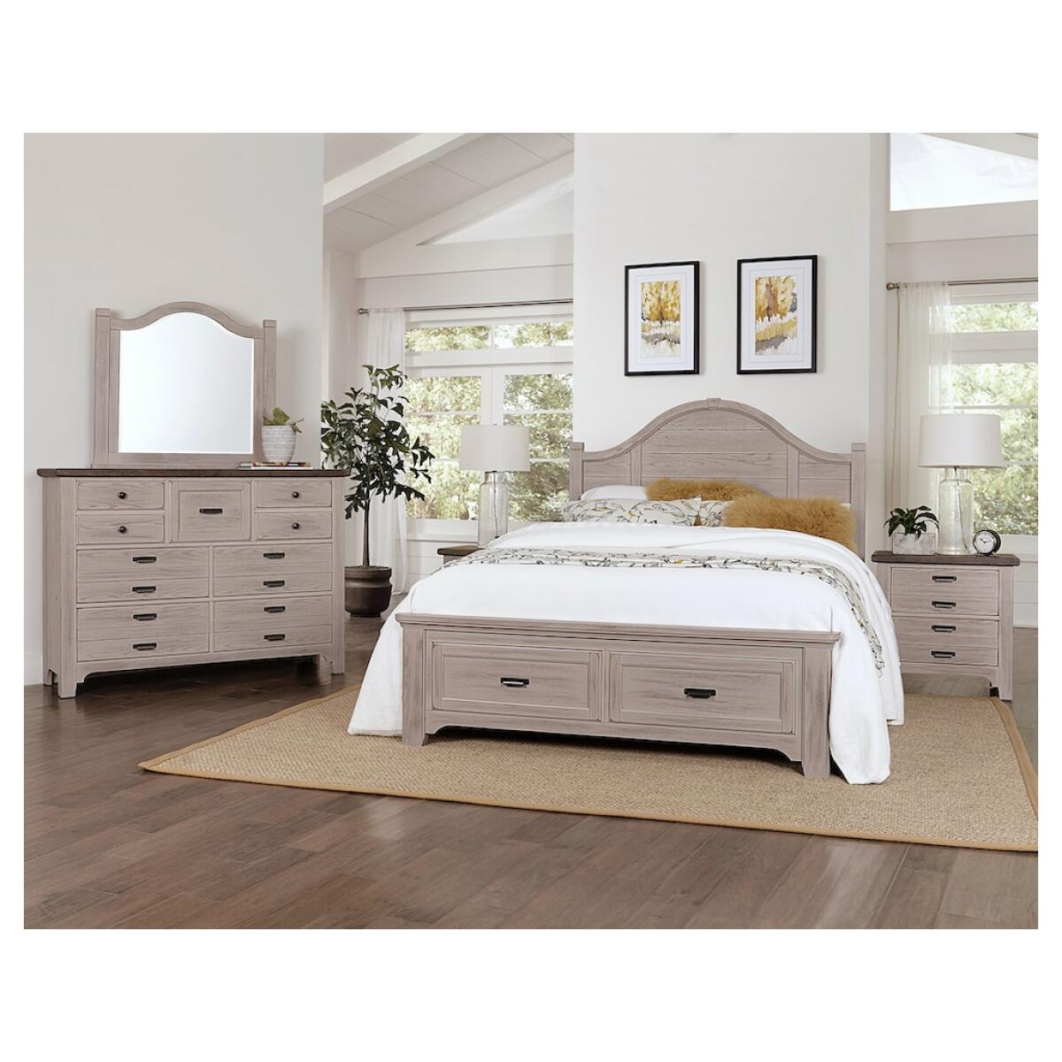 741 Bungalow Home Arched Headboard Full Dover Grey Two Tone Beds Customizable 10