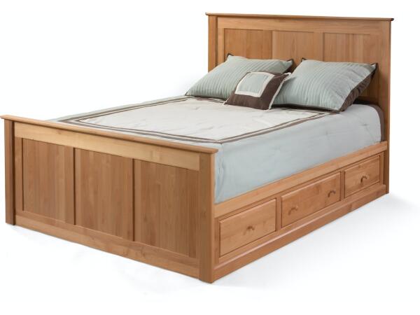 Twin or Full-Low 3 Drawer Pedestal Bed Beds Archbold Furniture