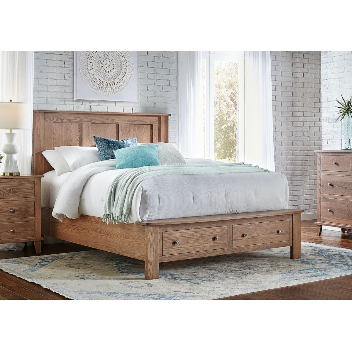 Queen Footboard Storage Bench Beds Amish Essentials 5