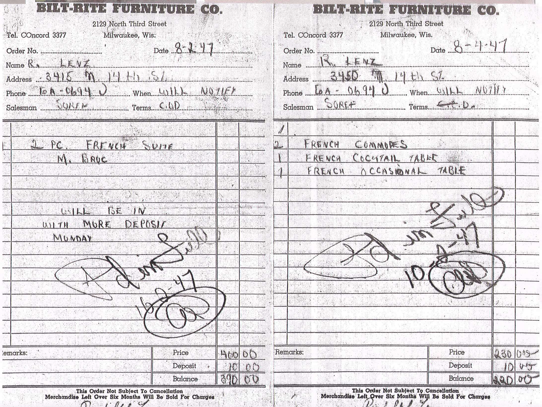 1947 Reciept