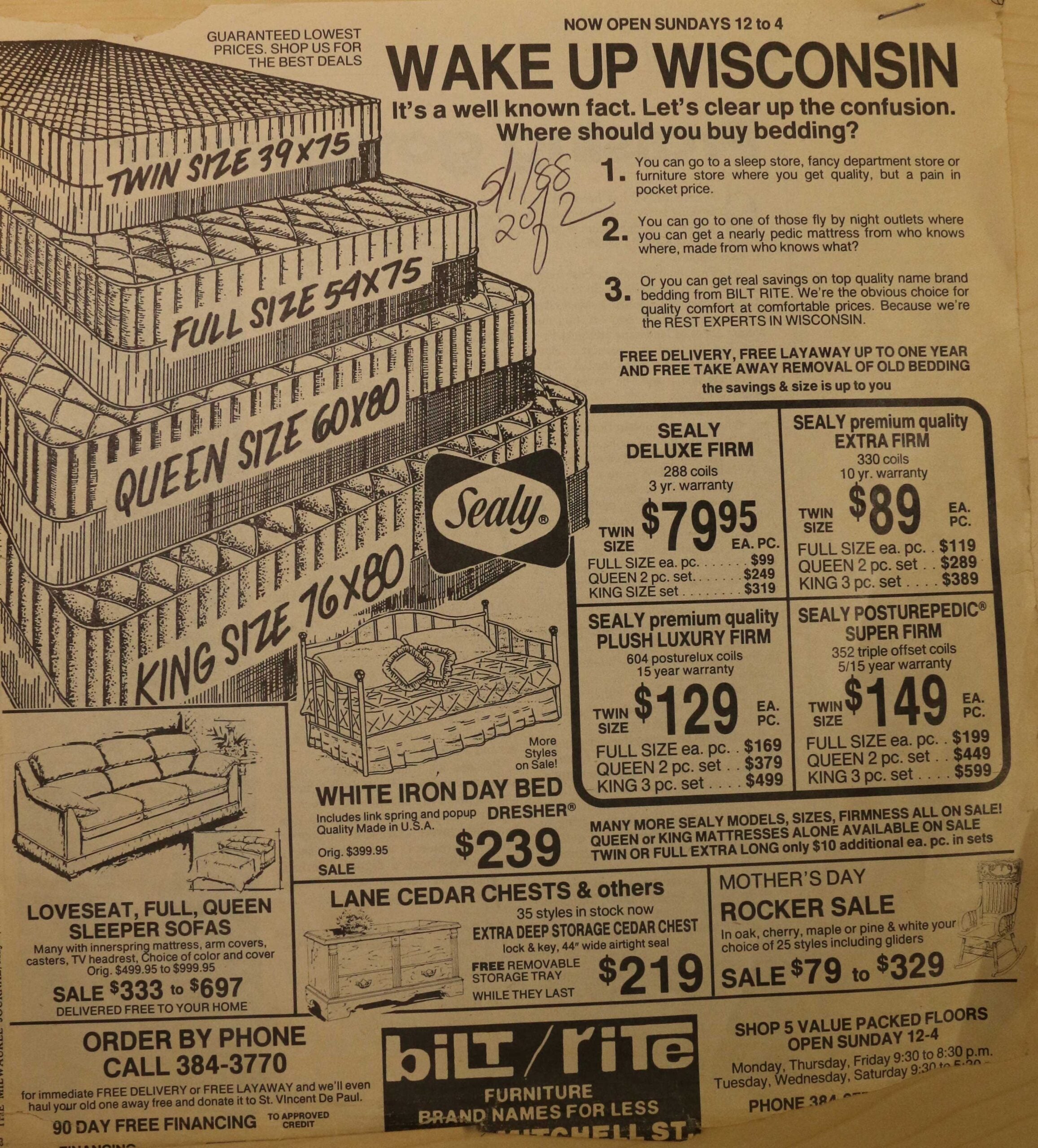 1982 Matttress Ad Scaled