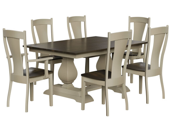 Ashville – 7 Piece Ohio Amish Made- Real Solid Wood Dining Set Dining Sets Amish Made