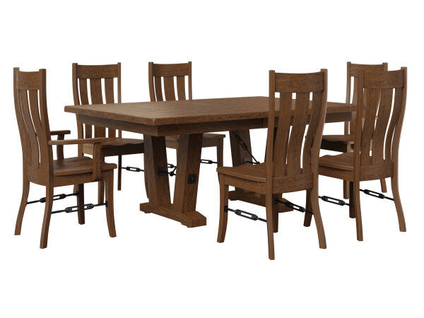Bayfield – 7 Piece Ohio Amish Made- Real Solid Wood Dining Set Dining Sets Amish Made