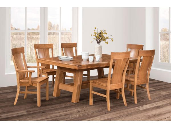 Cattleman’s Ranch Dining Set – 7 Piece Ohio Amish Made- Real Solid Wood Dining Set Dining Sets Amish Made