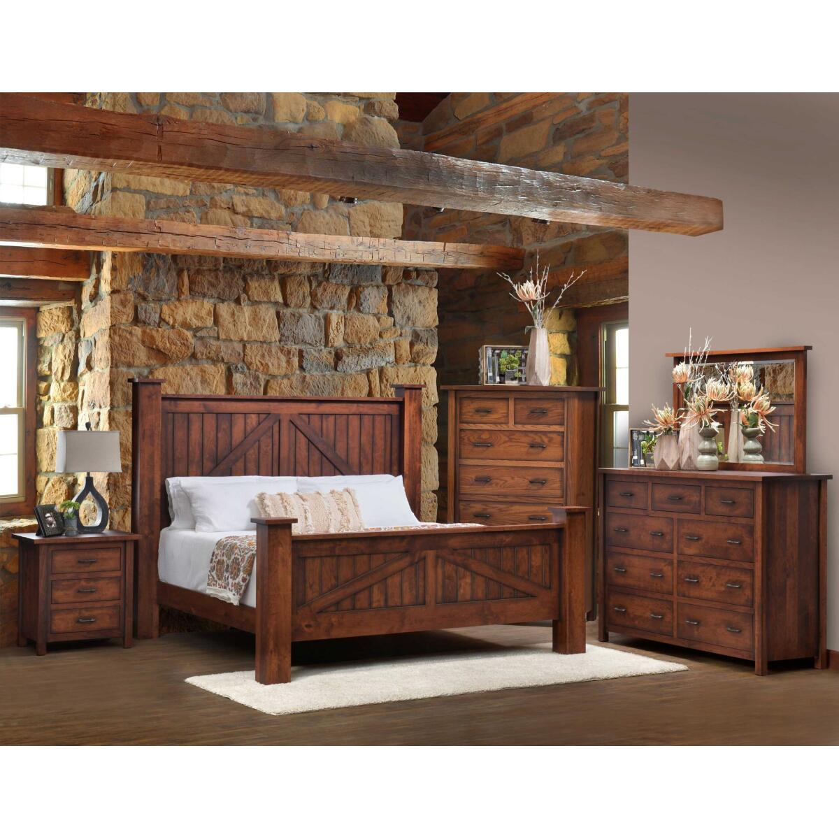 The Mountain Lodge Bedroom Sets – Handcrafted in Ohio by the Amish. Made of real solid wood. This is a Best Seller! Bedroom Sets Amish Made 7