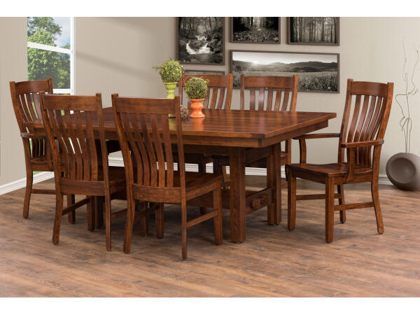 Sutter Mills 8008 7 Piece Ohio Amish Made- Real Solid Wood Dining Set Dining Sets Amish Made