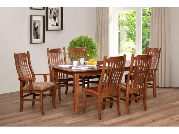 Easton Pike 8000 Dining Set – 7 Piece Ohio Amish Made- Real Solid Wood Dining Set Dining Sets Amish Made