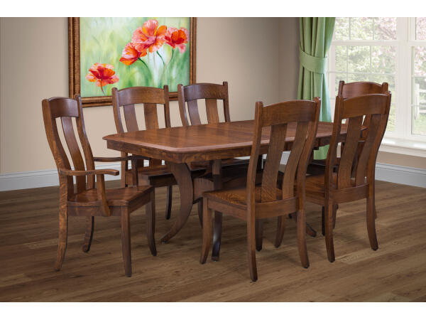 Fort Knox 8010 Dining Set – 7 Piece Ohio Amish Made- Real Solid Wood Dining Set Dining Sets Amish Made