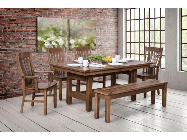 Bighorn 7 Piece Ohio Amish Made- Real Solid Wood Dining Set Dining Sets Amish Made 16