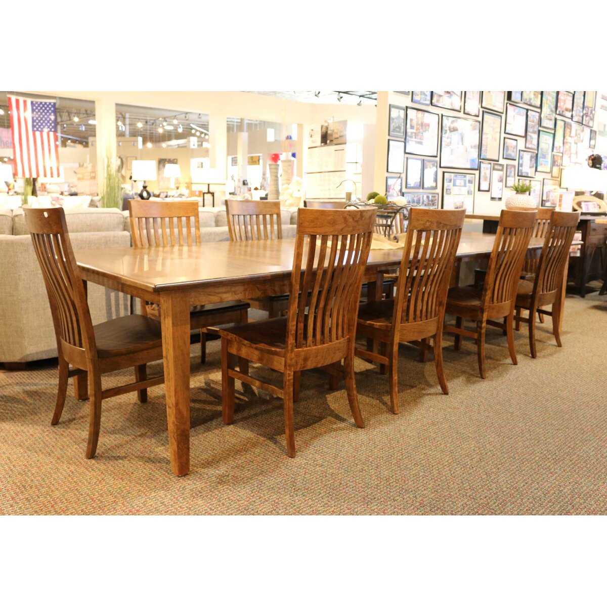 Super Size 11 Piece Ohio Amish Made- Real Solid Wood Dining Set Dining Sets Amish Made 9