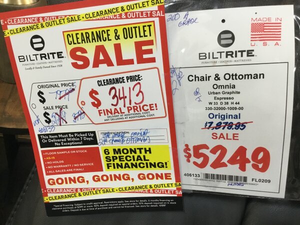 Omnia Leather Chair & Ottoman Final Price Clearance 6