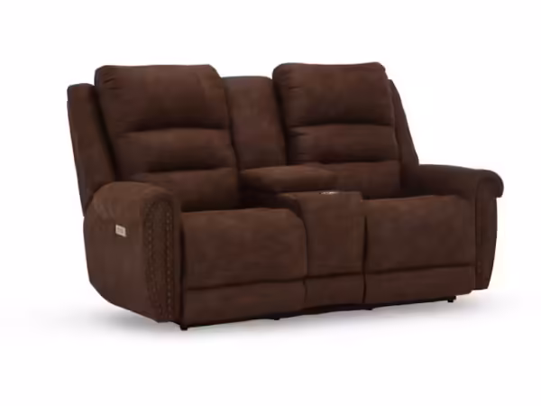 89085B Power Headrest Lumbar Reclining Console Loveseat