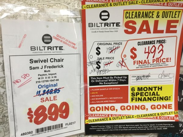 Sam J. Frederick Swivel Chair Final Price Clearance 6