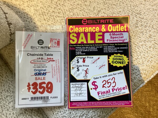 IFD  Chairside Table Final Price Clearance 6