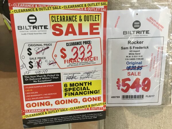 Sam S Frederick Rocker Final Price Clearance 6