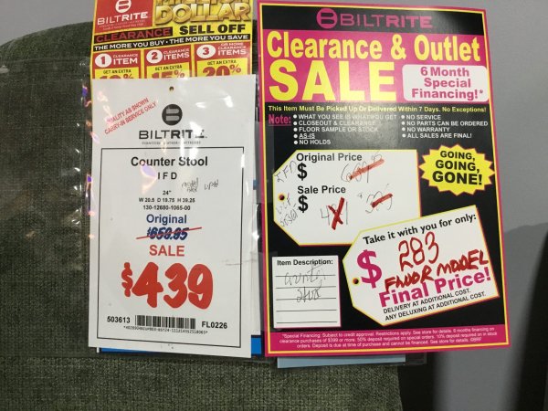 IFD Counter Stool Final Price Clearance 6