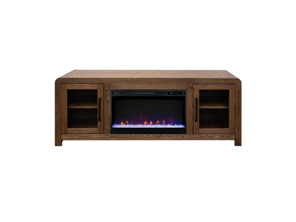 Haven 65″ Fireplace TV Stand with Glass Doors Entertainment Stands Legends Furniture