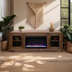 Haven 65″ Fireplace TV Stand with Glass Doors Entertainment Stands Legends Furniture 12