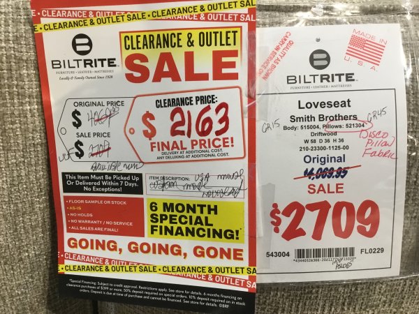 Smith Bros.Loveseat Final Price Clearance 6