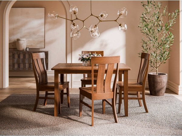 Shawnee 5 Piece Ohio Amish Made- Real Solid Wood Dining Set Dining Sets Amish Made