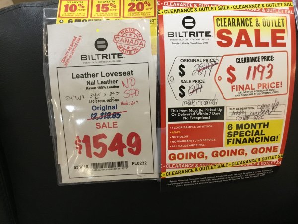 NAL Leather Loveseat Final Price - Image 2