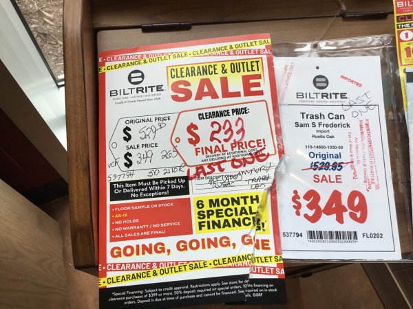 Sam S. Frederick Trash Can Final Price Bedroom Clearance 6