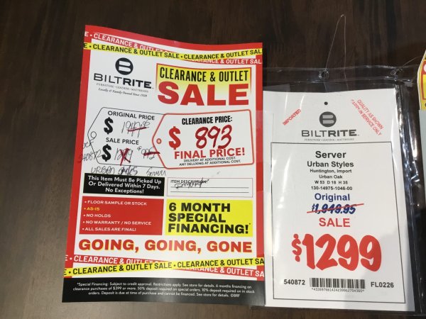 Urban Styles Server Final Price Clearance 6