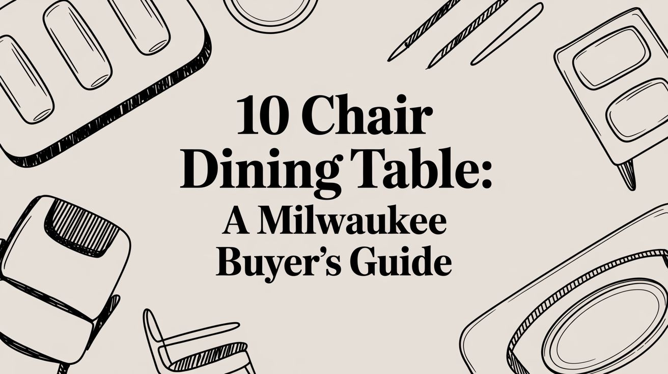 10 Chair Dining Table Furniture Sketches