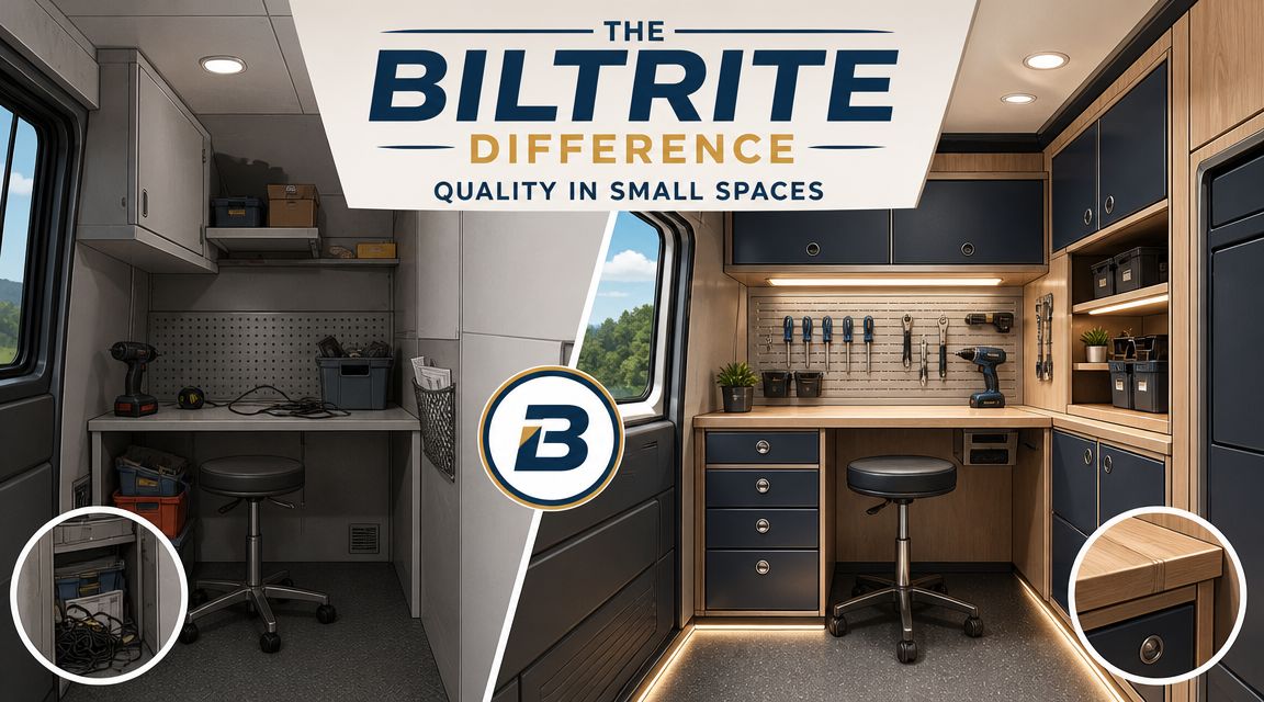 A split view comparison showing an unorganized workspace transformed into a professional custom small home office.