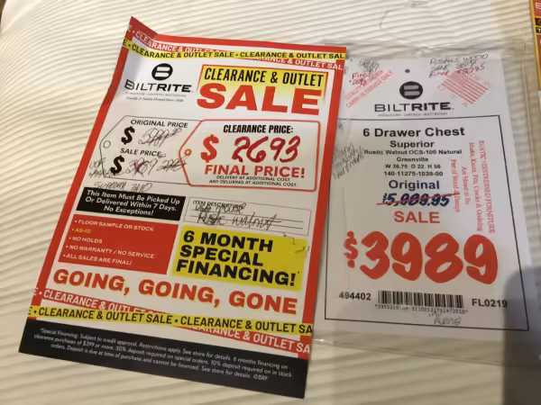 Amish Made 6 Dr.Chest Final Price - Image 2