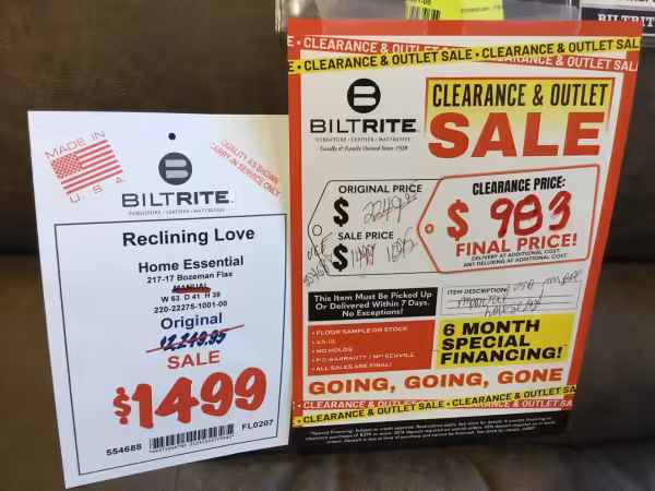 Home Essential Reclining Loveseat Final Price - Image 2