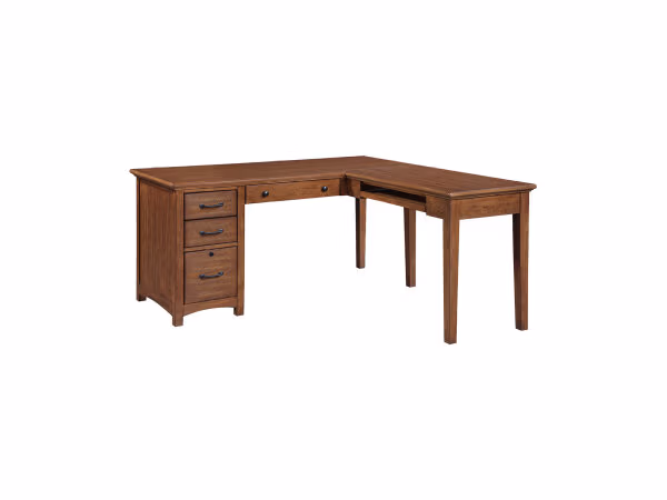 66” Writing Desk W/ Return Desks Brown