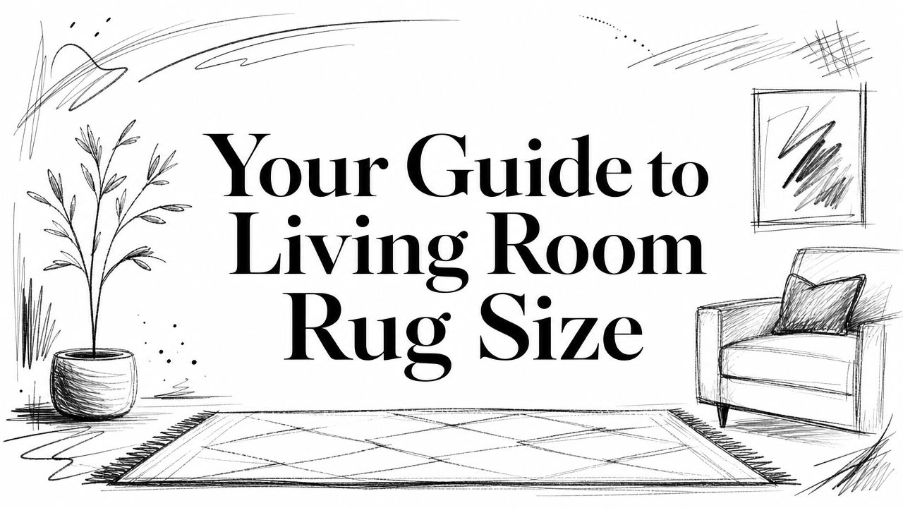 Living Room Rug Size Interior Sketch