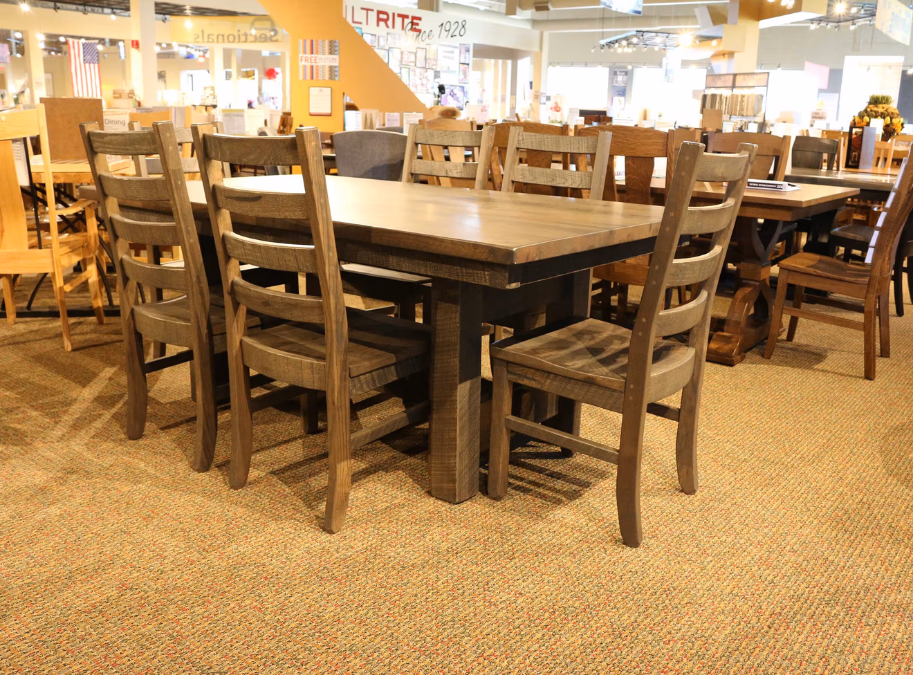 CA-2063 7 Piece Ohio Amish Made- Real Solid Wood Dining Set