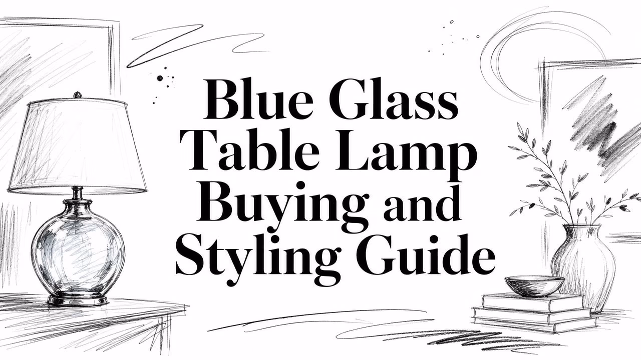 Blue Glass Table Lamp Interior Sketch