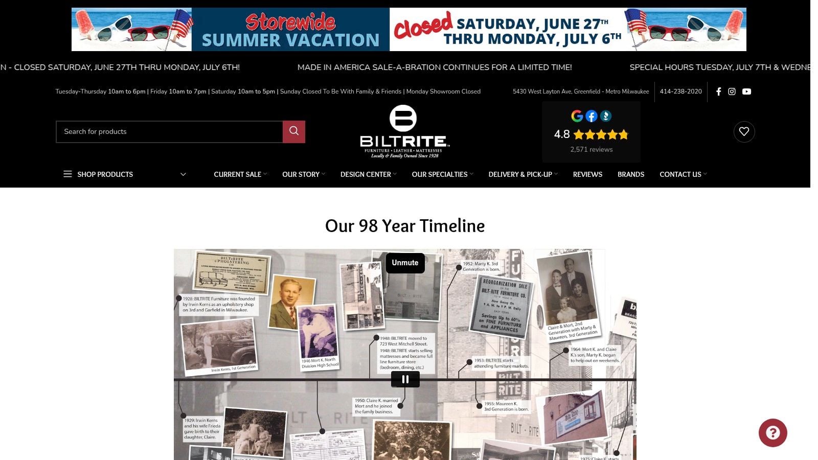 Screenshot from https://www.biltritefurniture.com/our-history/