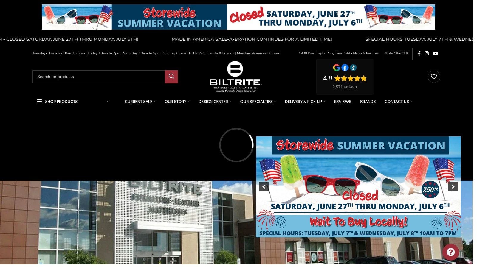 Screenshot from https://www.biltritefurniture.com