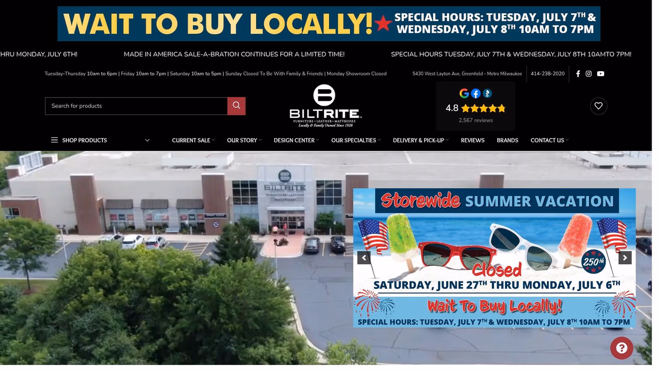 Screenshot from https://www.biltritefurniture.com