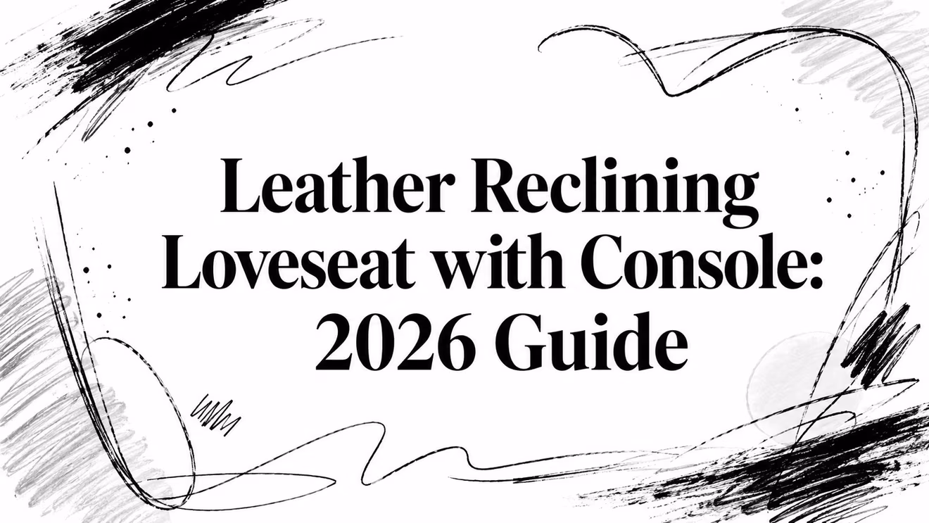 Leather Reclining Loveseat With Console Title Card