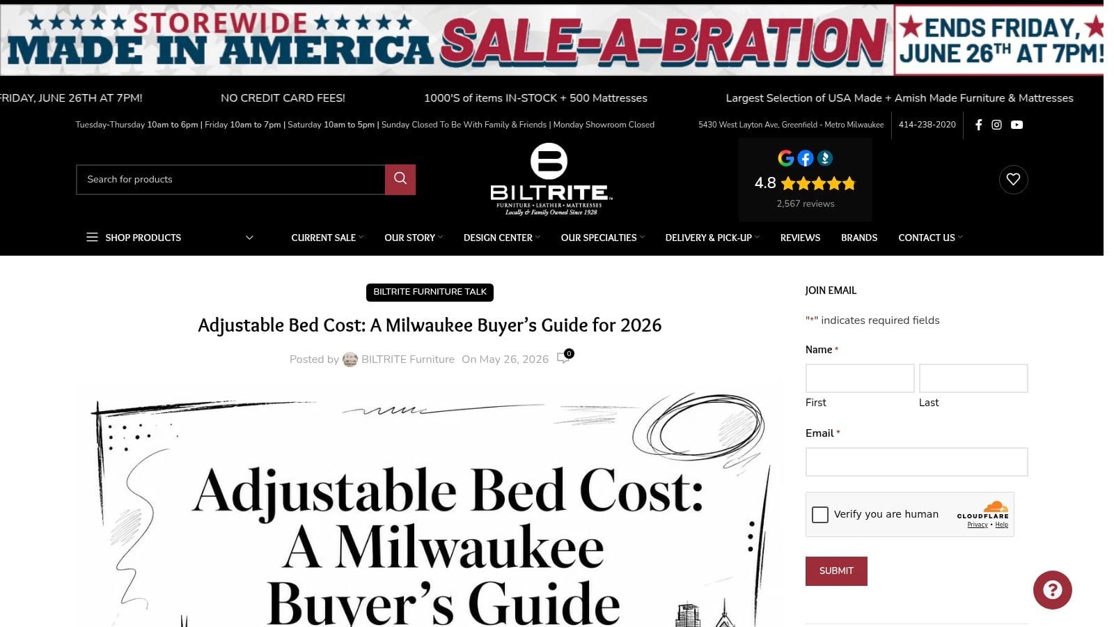 Screenshot from https://www.biltritefurniture.com/mattresses/adjustable-bases/
