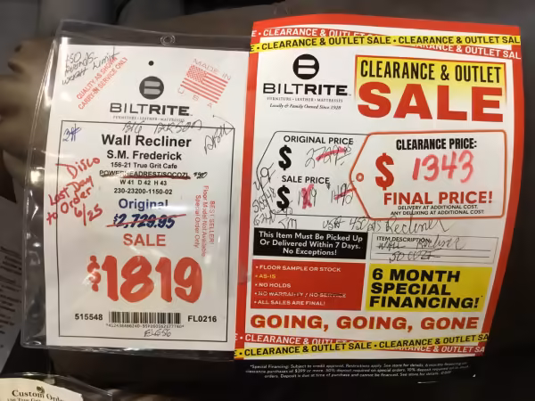 S.M.Frederick Wall Recliner Final Price - Image 2