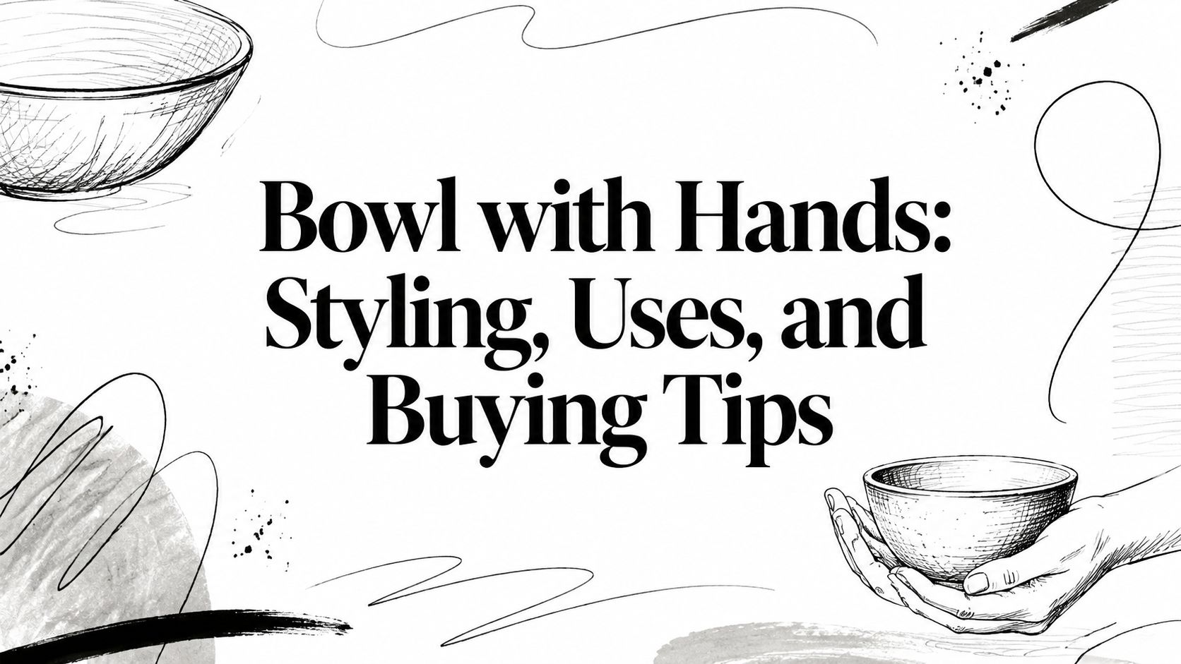 Bowl With Hands Hand Drawn Bowl