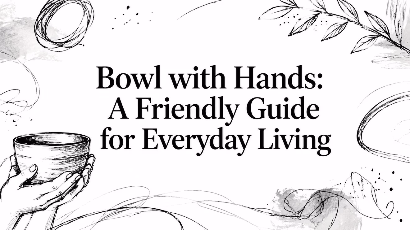 Bowl With Hands Hand Drawn Illustration